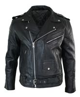 Mens Leather Biker Jacket - 47004 achievements