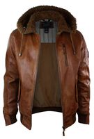 Mens Leather Jacket With Hood - 42424 prices