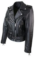 Womens Leather Biker Jacket - 37366 the species